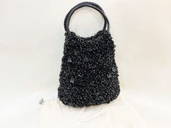 美品 ANTEPRIMA/アンテプリマ ハワイ限定チャーム付きワイヤーバッグ ハンドバッグ ブラック 収納袋付き パイナップル フラガール
