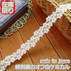 1.5cm幅オフ白のケミカルレース(5m)