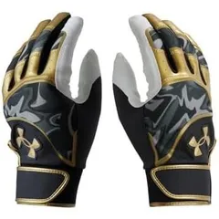 アンダーアーマー(UNDER ARMOUR) 野球 クリーンアップ バッティンググローブ(両手用) メンズ 1378249 ブラック/ゴールド/ゴールド Mサイズ