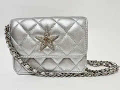 CHANEL シャネル スター ミニ マトラッセ チェーンショルダーバッグ ウエストバッグ レザー ラインストーン シルバー ギフト 超美品