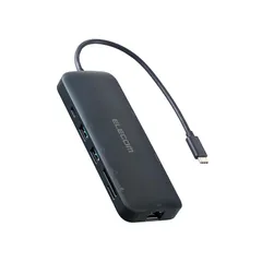【在庫限り】エレコム USB-C ハブ ドッキングステーション 8in1 PD100W HDMI 4K/60Hz対応 USB 10Gbps USB3.2(Gen2) 超高速データ転送 ネイビー DST-W10