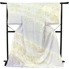 値下げ交渉ＯＫ！作家物 極上濱ちりめん 松葉 色留袖 訪問着 正絹 Ｂ４５９ 値下げ交渉OK！作家物 フォーマル 極上ちりめん地 訪問着 正絹