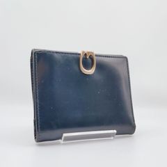 グッチ GUCCI 二つ折り財布 Wフラップ Gクリップ ロゴ ゴールド金具 レザー 黒 ブラック