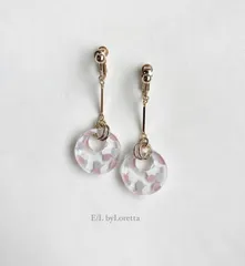 Art mixcolor circle stick pierce/earring