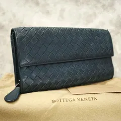 BOTTEGA VENETA ボッテガ ヴェネタ  イントレチャート 長財布 レザー ネイビー（SNA）2250406001001EZ