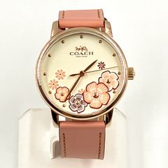 ✨稼働品✨coach 腕時計 花柄 ローズゴールド ピンク レザー 14503009