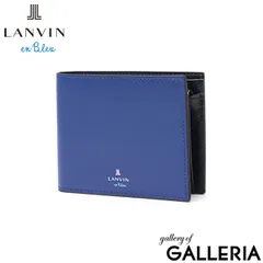 ランバン オン ブルー 財布 メンズ 二つ折 LANVIN en Bleu コンパクト ブランド 薄い 革 本革 牛革 レザー 軽量 軽い ミニ 小さめ 小さい 型押し ロゴ 小銭入れあり 二つ折り ワグラムII 504613