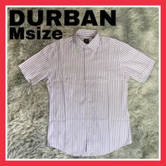 ダーバン　DURBAN  Msize メンズ　Mサイズ　シャツ　半袖　ビジネスシャツ　ボタンシャツ　ボタンダウンシャツ　ストライプ