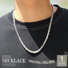 【ステンレス】【ユニセックス】【プレゼント】ブロックチェーンネックレス【シルバー】【アクセ】【ブロック】LUXSTYLE（ラグスタイル公式）aa-1450