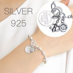 シルバー バングル ブレスレット  新品未使用  匿名配送 アクセサリー おしゃれ 人気 おすすめ かっこいい カジュアル コイン チャーム ゴム シルバー925 silver925 アクセサリー ボールチェーン