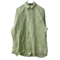 nautica 長袖 無地シャツ L ライトグリーン ノーティカ ボタンダウン シンプル 長袖シャツ トップス 古着卸 アメリカ仕入 a709-6338