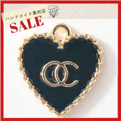 【黒・4個】ハートマーク チャーム ゴールド ジュエリー  デコ パーツ カン付 資材アパレルチャーム モチーフ  パーツ お洒落 デコパーツ アパレル ゴールド系 素材 資材 アクセサリー製作