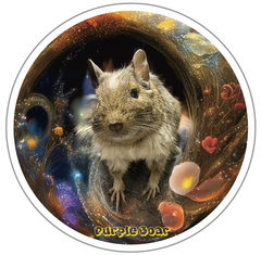 送料無料　Degu　デグー　シール「デグー　ファンタジー　ステッカー」（約６０ｍｍ×約６０ｍｍ）