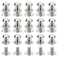 【新着商品】uxcell スタッドリベットネジバック ボールヘッド 6 mm 丸頭 ボタンニップルリベット DIY レザー 工芸品 ハンドバッグ ベルト用 シルバートーン 15個