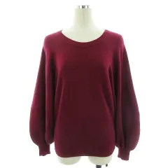 ケイビーエフ KBF アーバンリサーチ ニット セーター 長袖 ボリュームスリーブ ドルマンスリーブ ラウンドネック 薄手 無地 One 赤 レッド トップス /BT