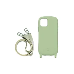 iFace Hang and iPhone 12/12 Pro ケース シリコンハード/ショルダーストラップ セット (ライトカーキ) 【アイフェイス アイフォン12 12プロ 用 iphone12 iphone12pro 用 カバー ショルダー 】