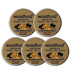 ☆ yellow ☆ woodfoodビーズワックス 木材 ワックス 10ml 5点セット 日本製 木材用 木に塗る 木工用 蜜蝋ワックス みつろう woodfood ウッドフード ビーズワックス ウッドケアワックス 国産 木製品用 竹製品
