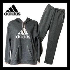 【美品】adidas パーカー上下セット スウェット グレー ピンク トレーナー レディース ジャージ