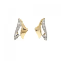 K18YG/PT ダイヤモンド ピアス 0.06CT