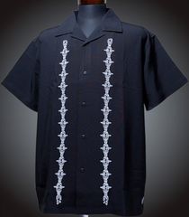 LURKING CLASS ラーキングクラス 半袖オープンカラーシャツ (CHAIN EMBROIDERY) by sketchy tank カラー：ブラック 12,100円(内税)