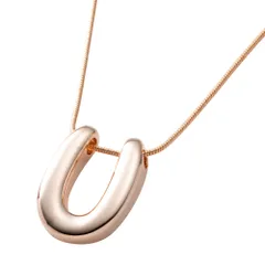 【A：ピンクゴールド×ワンサイズ】[Cream dot. クリームドット公式] ネックレス レディース  金属アレルギー ニッケルフリー ヴィンテージ調 艶消し マット スネークチェーン u字 u型 馬蹄 ぷっくり メタル 大人 シンプル 