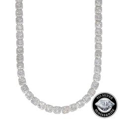 モアサナイト テニスネックレス シルバー .925Silver メンズ ジュエリー 鑑別書付き【ショールーム展示品】