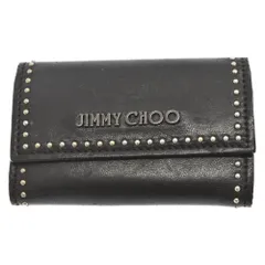 JIMMY CHOO (ジミーチュウ) ロゴプレート スタッズ付き 6連キーケース ブラックのサムネイル