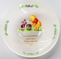[중고] 머그컵·탕만 디저트(푸씨&피그렛트) 유리 그릇 [곰의 푸씨]
