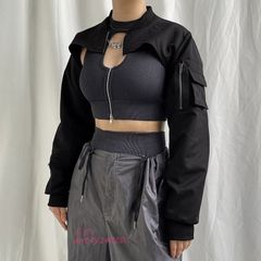 Melt the lady arm slit cropped jacket - メルカリ