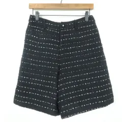 【美品】インゲボルグ★ラメが煌めくツイードショートパンツ　ロゴリボンデザインが可愛い♪　サイズ3(9号）　黒系　z14994