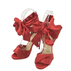 CHRISTIAN LOUBOUTIN クリスチャン ルブタン  TRES FRAIS サテン リボンパンプス  レッド系 36 1/2 レディース [240101363360]