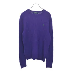 Polo by Ralph Lauren ポロ ラルフローレン ケーブルニット セーター パープル(メンズ M)中古 古着 U8181