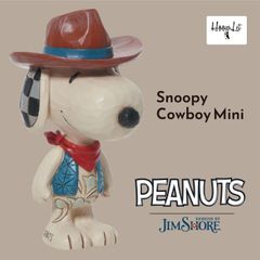 Snoopy Cowboy Mini Gift Present Antique Stylish Interior Cute Figurine Doll Snoopy Cowboy Mini Jim Shore Peanuts Official Import