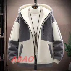 ボアジャケット メンズ フリース ボアアウター パーカー 裏起毛 ジャンパー フード付き もこもこ 防寒 厚手 アウトドア 暖かい ゆったり 通学 通勤 xzxiaoyun61