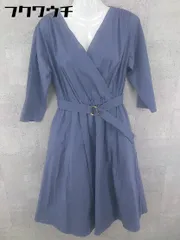 ◇ ◎ N. Natural Beauty Basic ウエストベルト付き 長袖 膝下丈 ワンピース サイズM ネイビー系 レディース 【中古】 【1101250009962】