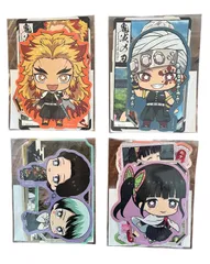 鬼滅の刃  ビッグダイカットステッカー (4枚入り)   4種セット ( 煉獄杏寿郎 & 宇髄天元 & 栗花落カナヲ & 珠世&愈史郎 )