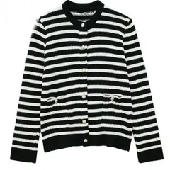 ボーダー ニット カーディガン　ジャケット アウター　ゴールドボタン