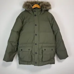GAP ギャップ ダウンジャケット ファー 古着 メンズ カーキ アースカラー Lサイズ ストリート アメカジ