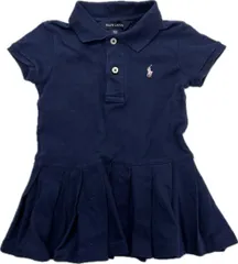 Ralph Lauren ☆ キッズ 女子 子ども 100 ワンピース ポロシャツ ネイビー 可愛い 休日 お出かけ 日常スタイル 人気 ラルフローレン■AF298のサムネイル
