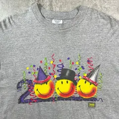 00年代 HAVE A NICE 2000 MILLENNIUM スマイル ニコちゃん アート プリントTシャツ メンズXL 
