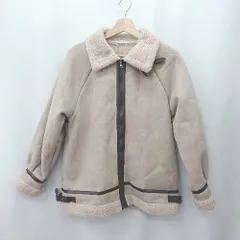 ◇ ⊇ GRL 無地 長袖 ボアジャケット サイズF ベージュ系 レディース E  【1506190013152】