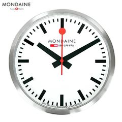 モンディーン MONDAINE ウォール クロック Wall Clock 掛け時計 A990.CLOCK.16SBB 25cm シルバー 並行輸入品