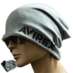 AVIREX ニットキャップ ニット帽 帽子 メンズ レディース スウェットキャップ NEK ルーズ キャップ ブランド アビレックス リバーシブル AX REVERSIBLE SWEAT CAP 7990254 80716900 (85-グレー)