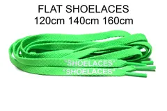 シューレース Green×white 平紐 靴紐 SHOELACES