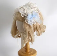 数量限定 [kuroobaa] カチューシャ ヘッドドレス 髪飾り ロリータ風 ヘアアクセサリー 可愛い リボン フリル レディース ハロウィン コスプレ コスチューム