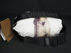 ■極美品■ BURBERRY バーバリー ユニコーン ナイロン×キャンバス ショルダーバッグ ウエストバッグ 斜め掛け ホワイト系 FE8108