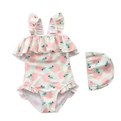 ☆ A ☆ XL ☆ キッズ 水着 オールインワン 女の子 可愛い 水着 オールインワン 女の子 キッズ 帽子 子供水着 ワンピース みずぎ 子ども用水着 子供用水着 スイムウェア フリル ガールズ 帽子付き セット 子供 子ども こども 子ども用 子供用