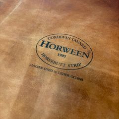 【１点もの】HORWEEN（ホーウィン社） ホースバットストラップ（HORSEBUTT STRIP）床革　ホ―ウィンスタンプあり　※床革です※　250714-A（ブラウン）