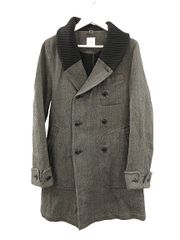 ティーエスエス ts(s) ダブルブレスト チェスターコート リブ グレー 1