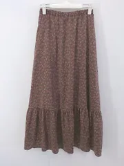 ◇ w closet ダブルクローゼット 総柄 ウエストゴム ロング フレア スカート サイズF ブラウン ピンク レディース P  【中古】 【1211230005645】のサムネイル